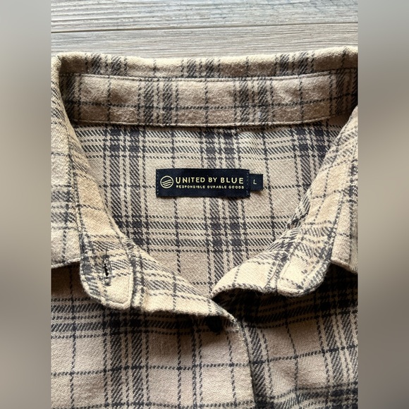United By Blue NWOT Moraine Flannel Dress-Tan/Blue-Women’s L-Cozy/Western/Comfy - Picture 7 of 11